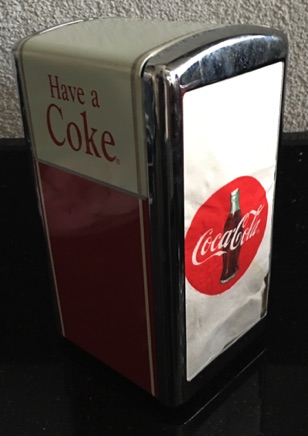 7319-4 € 20,00 coca cola servethouder hoog model ijzer rood wit